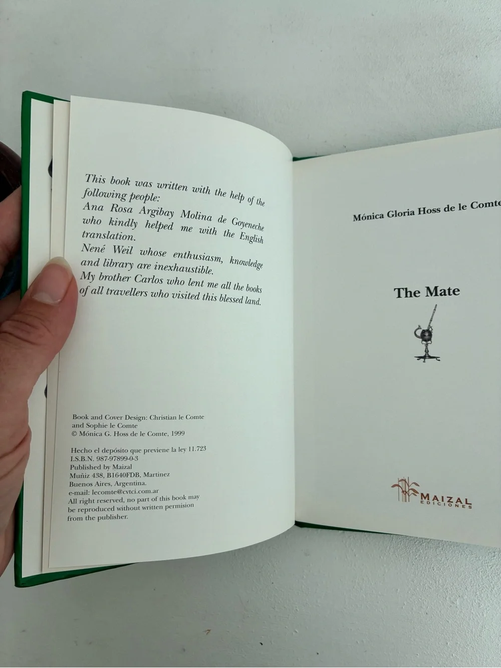 The Mate Small Hardcover Book — Green & Cream Cover